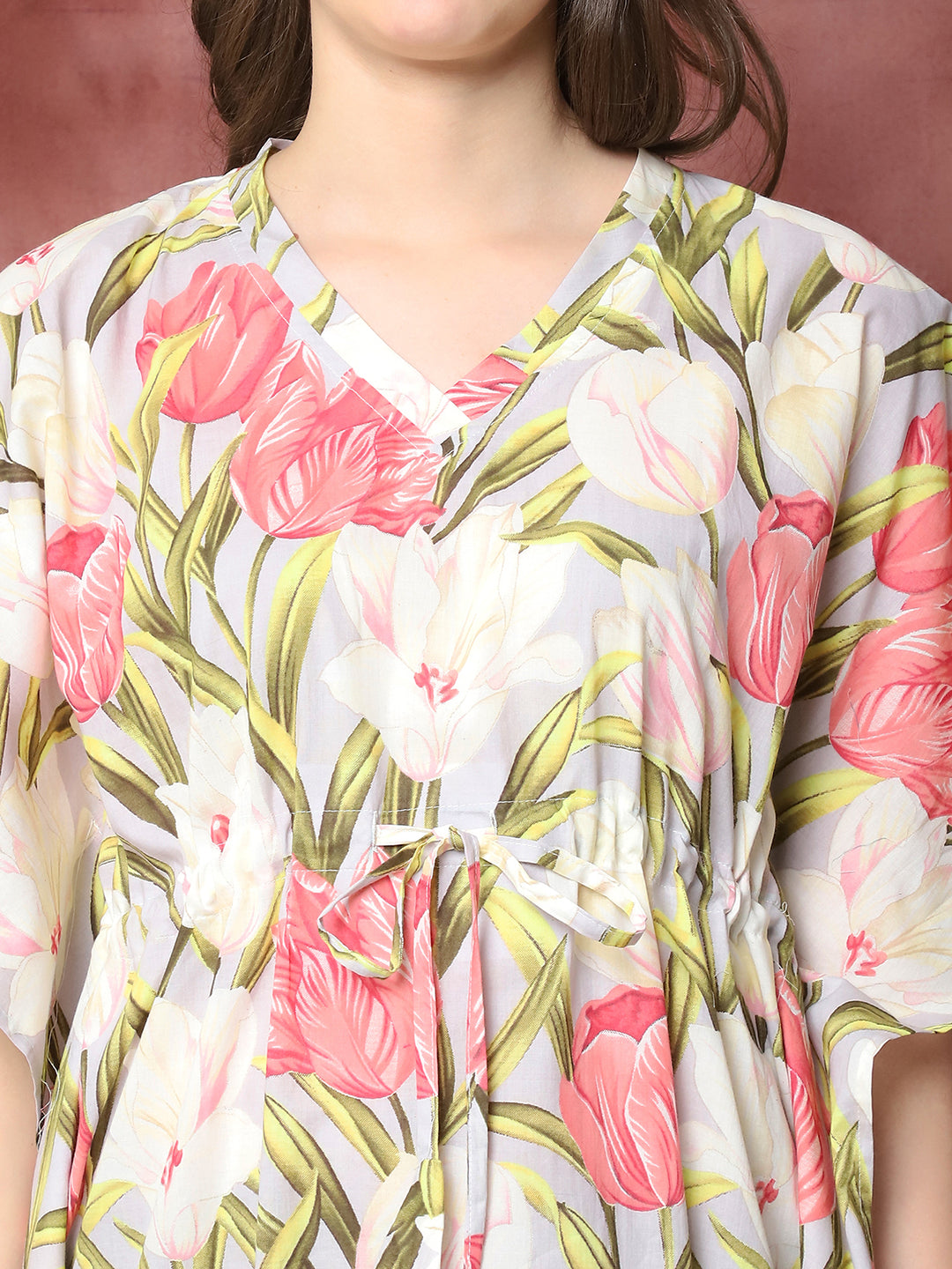 Multi Color Floral Printed Pure Cotton Kaftan For Women