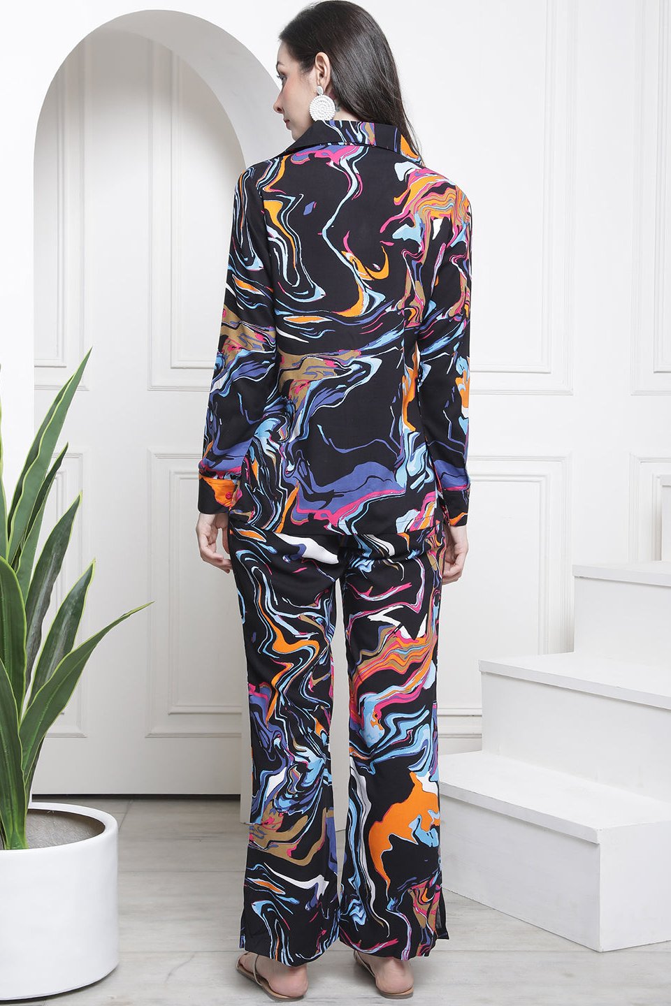 Black Rayon Co-Ord Set for Women