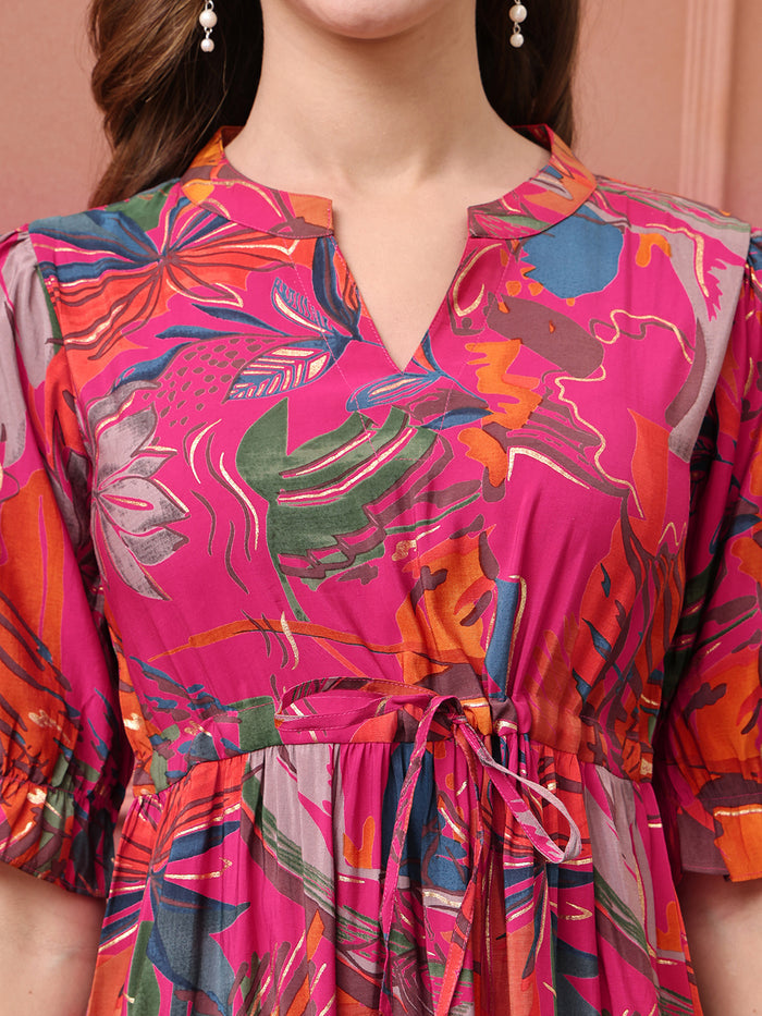 Women Floral Printed Fit & Flare Midi Dress