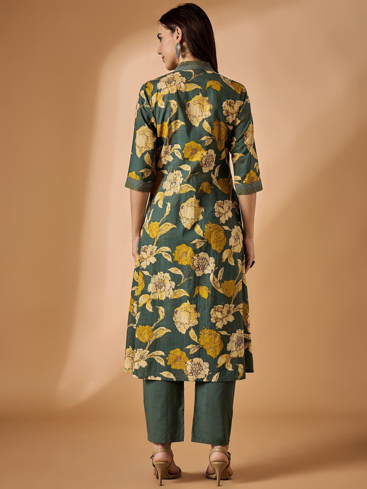 Floral Printed Kurta With Palazzo Set
