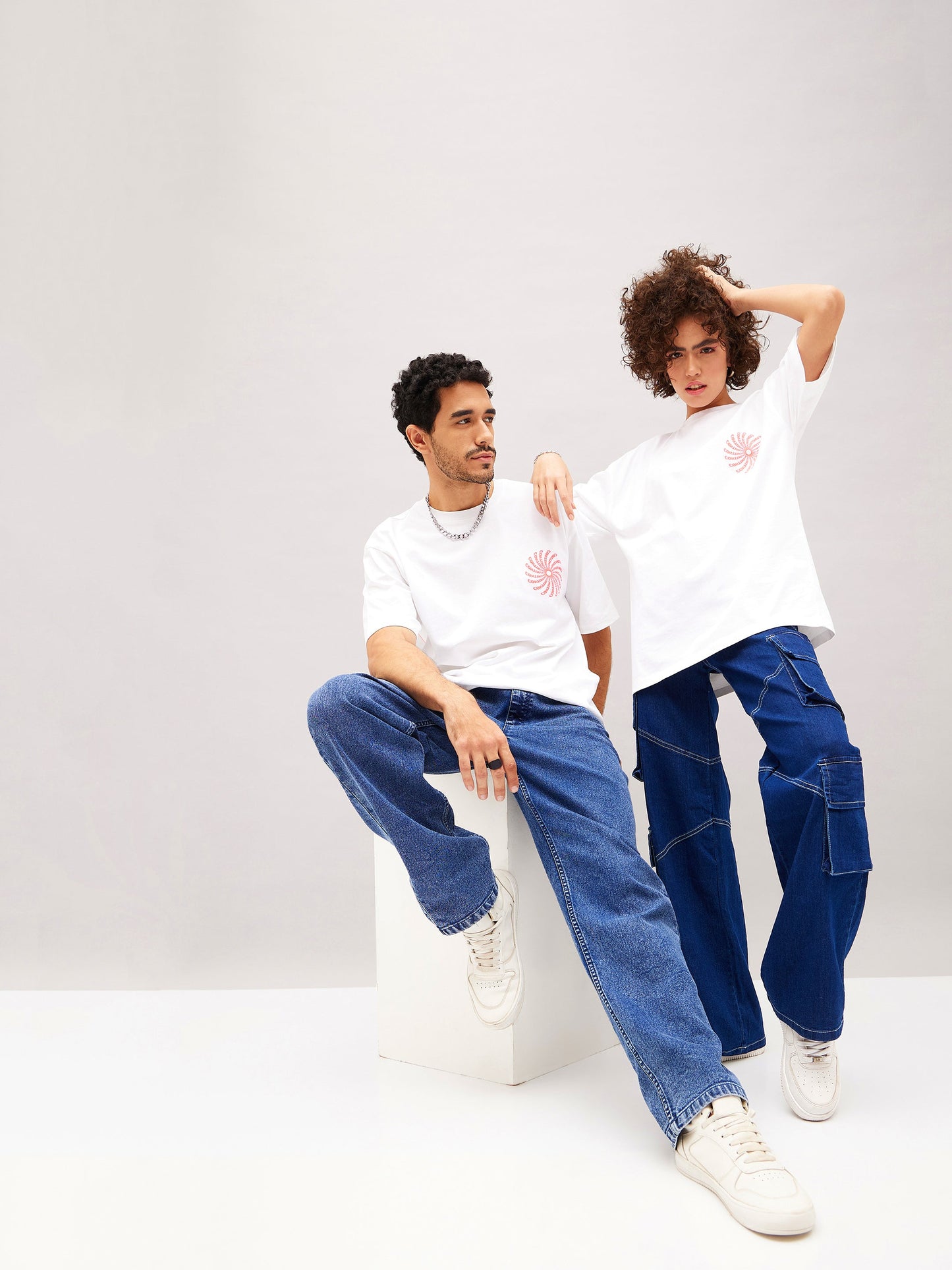 Unisex White CONTINUE Oversized T-Shirt