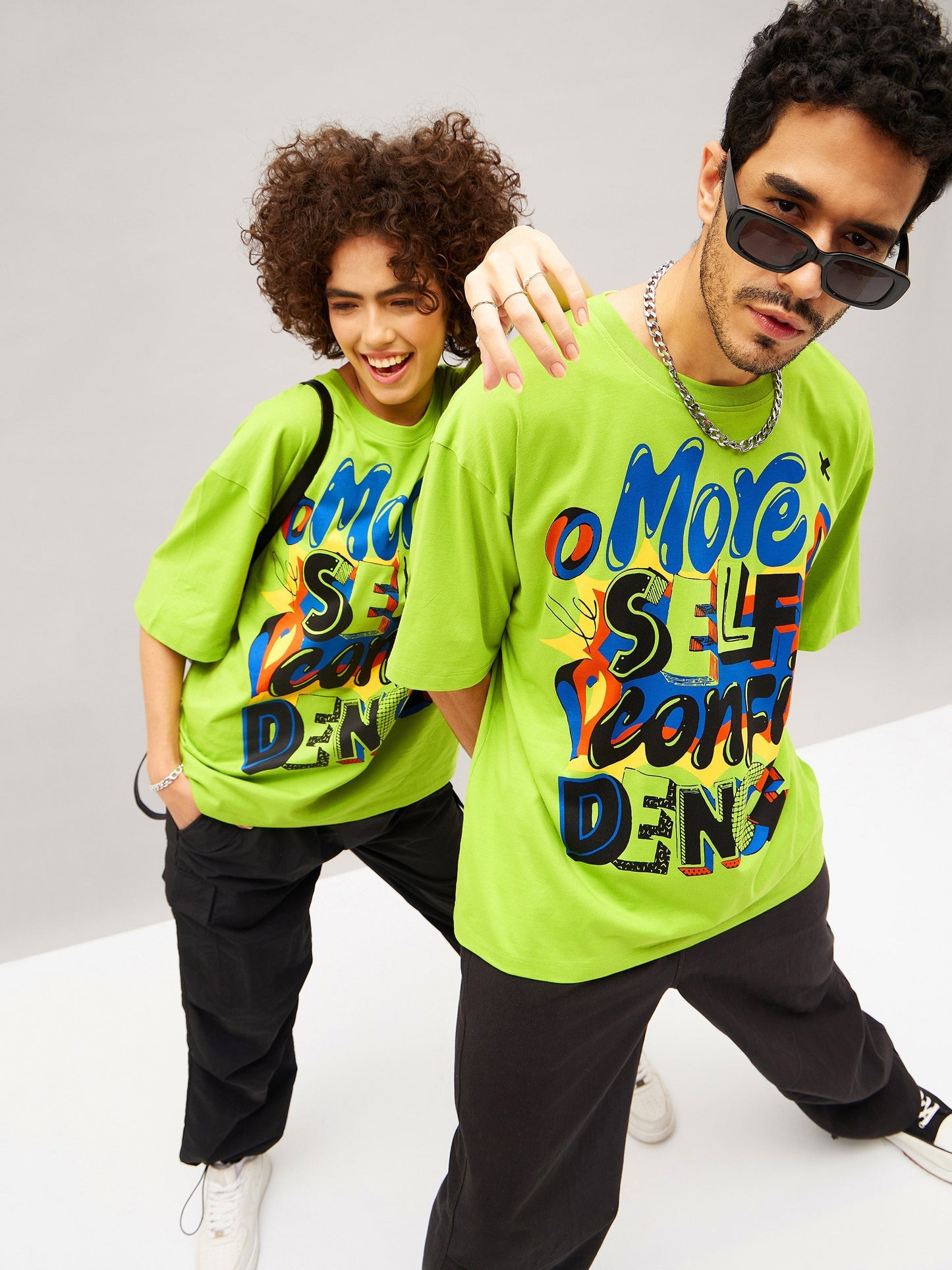 Unisex Green CONFIDENCE Oversized T-Shirt