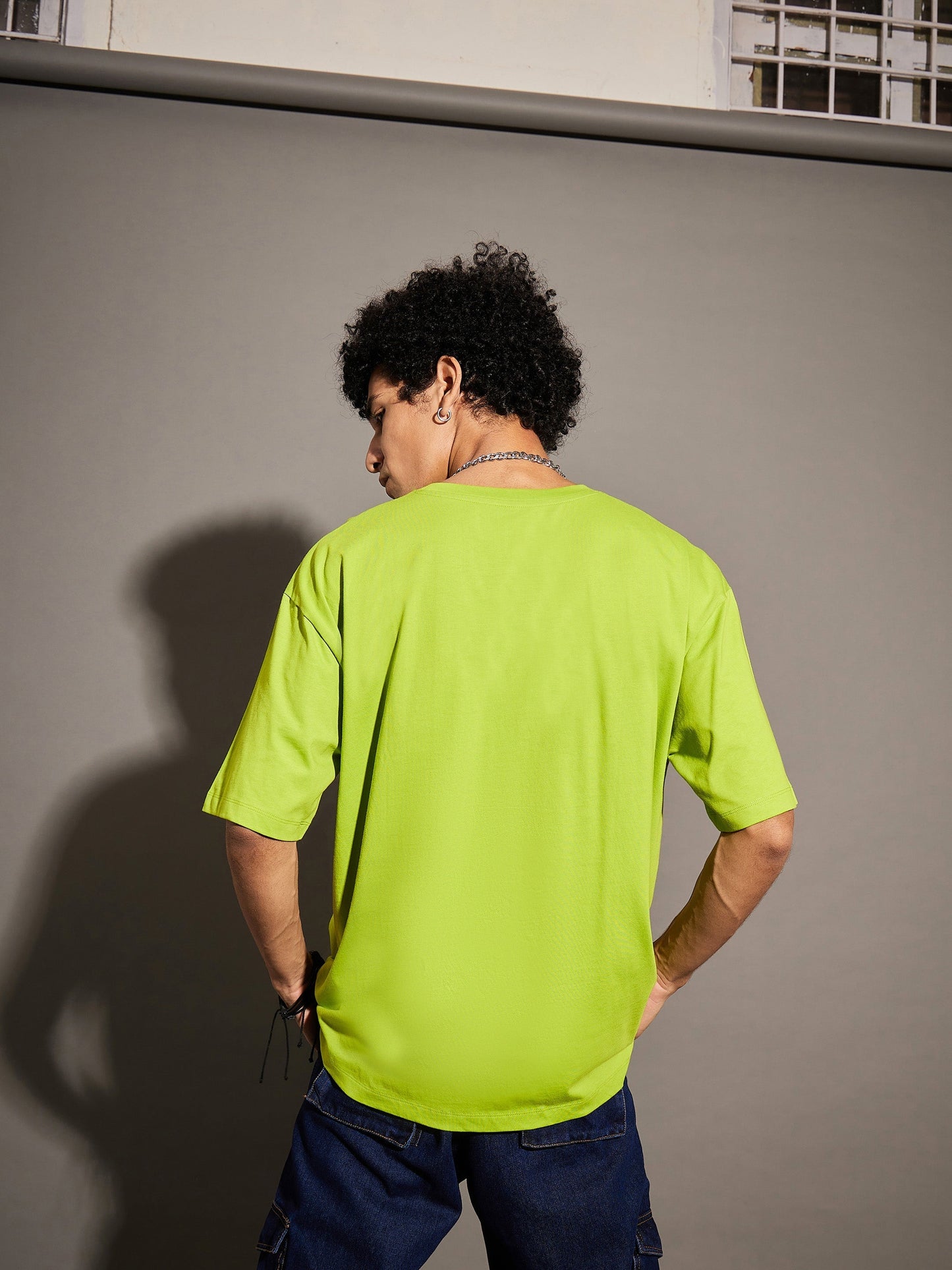 Unisex Green Beetle Car Print Oversized T-Shirt