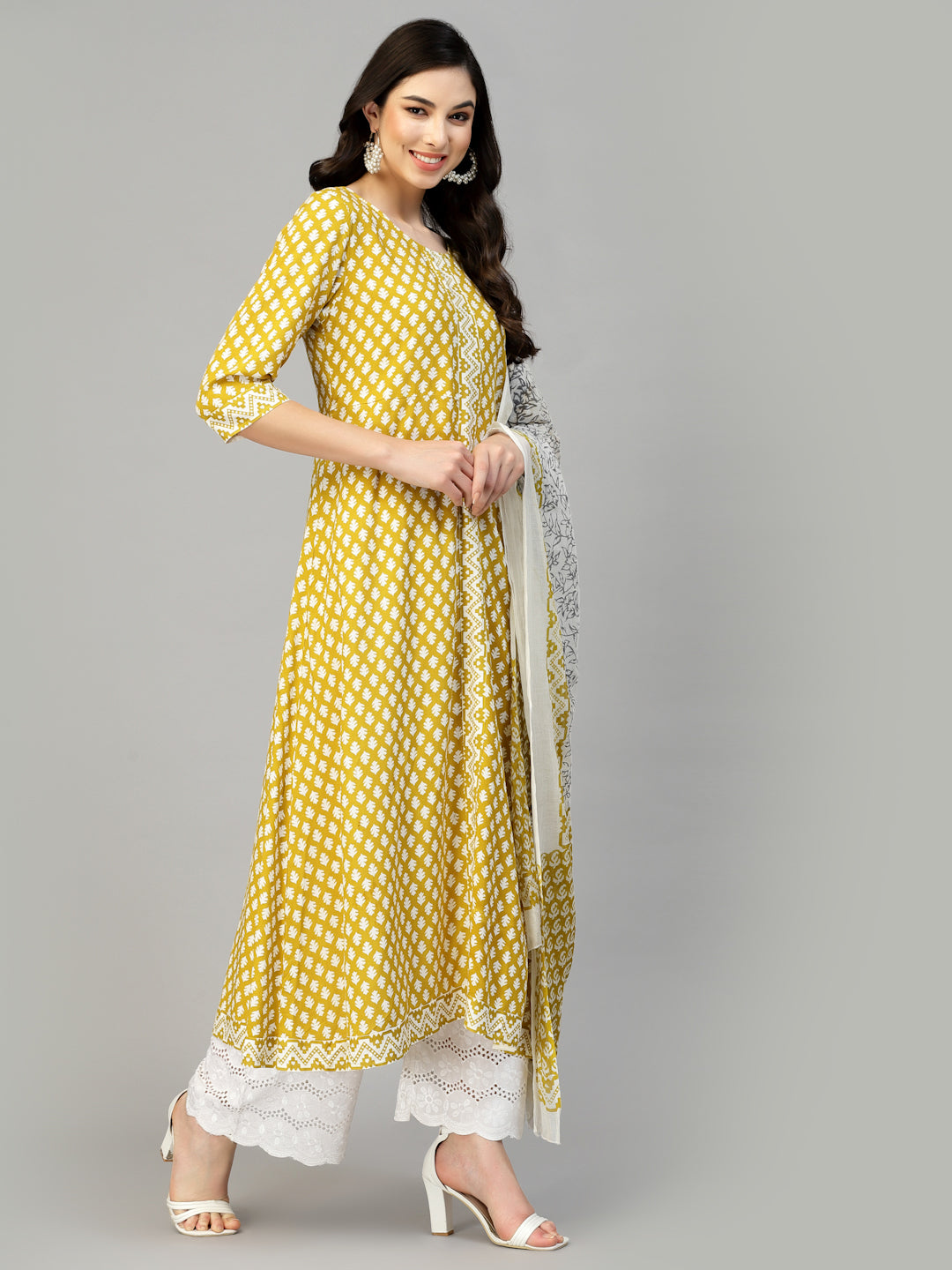 Stylum Women's Printed Rayon Kurta Dupatta Set (SUMMERCORN)