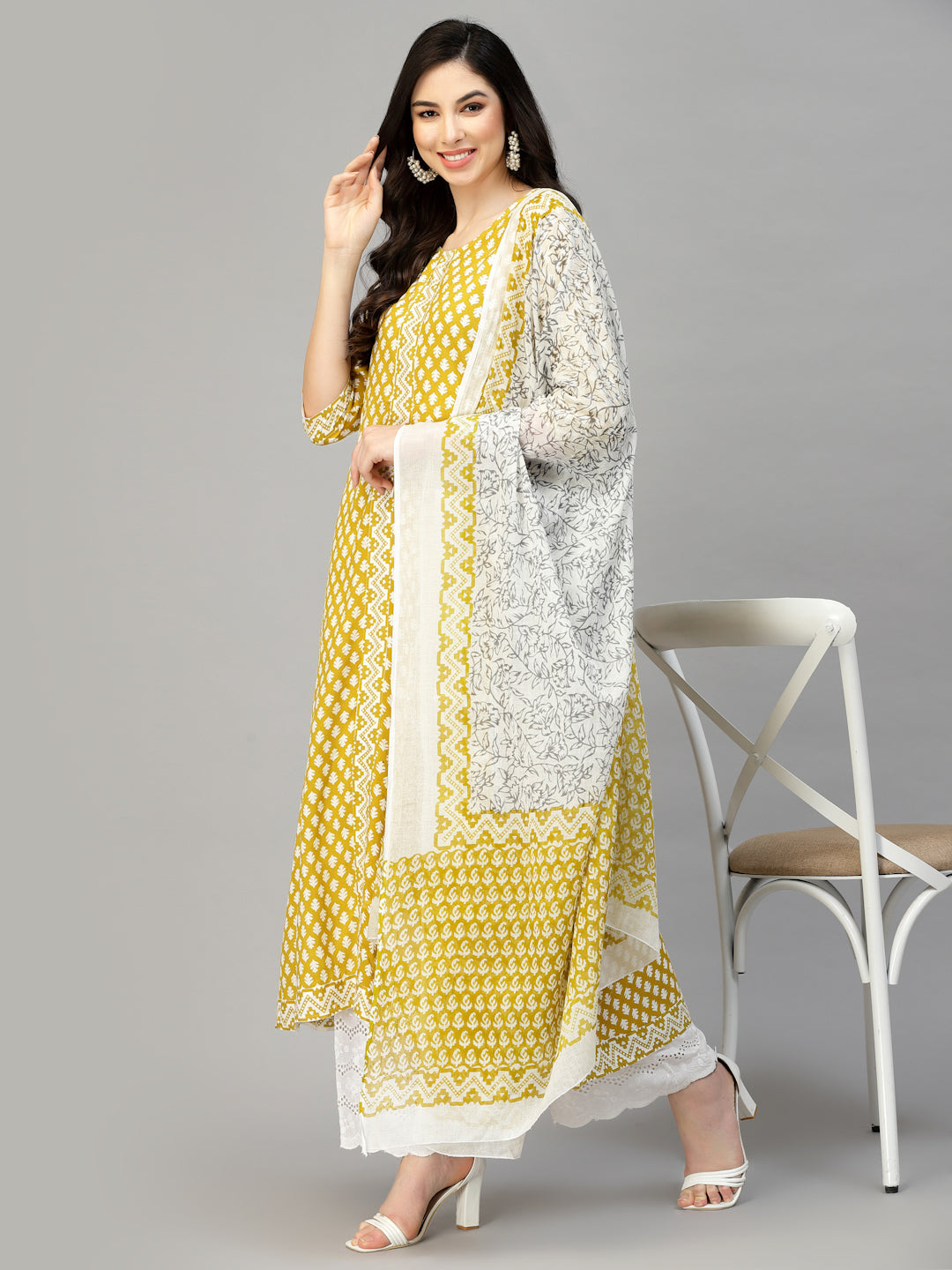 Stylum Women's Printed Rayon Kurta Dupatta Set (SUMMERCORN)