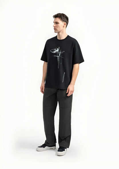 Monochrome Drift Sketch T-Shirt