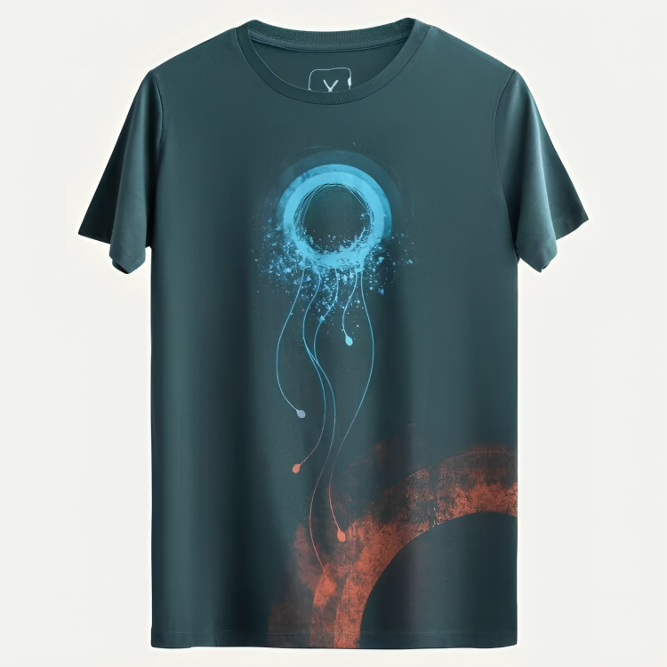 Galaxy Burst Graphic T-Shirt – Teal Blue