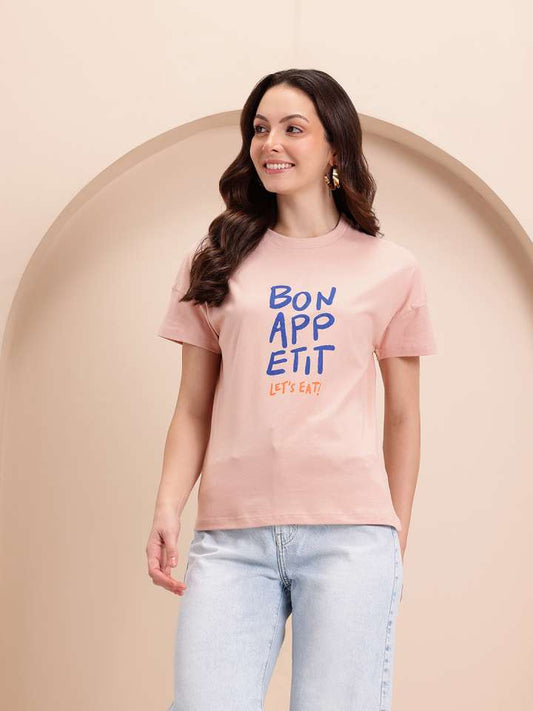 Typography Printed Pure Cotton T-Shirt